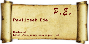 Pavlicsek Ede névjegykártya